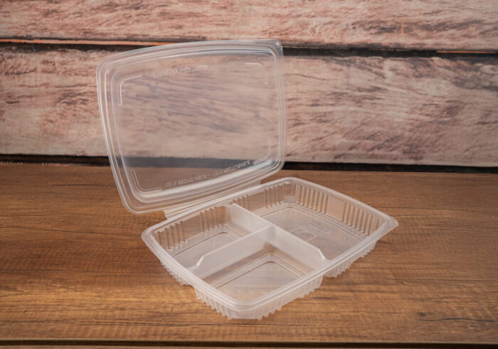 Packmaster CF03 avec Couvercle Ouvert - Conteneur 3 Compartiments Hermétique et Inviolable