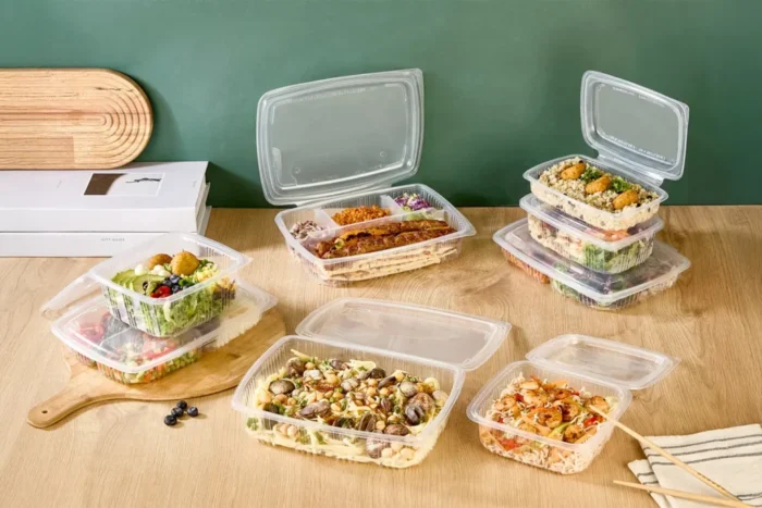 Wholesale Takeout Containers - Leak-Proof Plastic Packaging Range Wholesale takeout containers variety showcasing leak-proof plastic food packaging solutions.